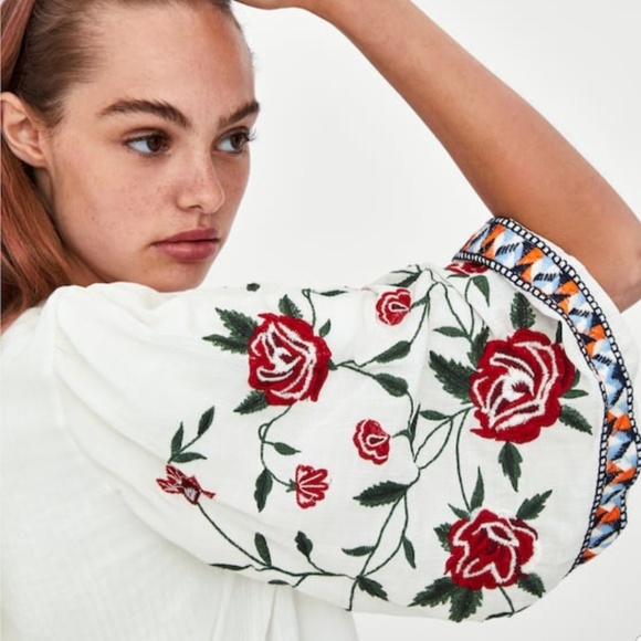 Zara pom pom Embroidered long cardigan kimono NWT - Picture 7 of 8